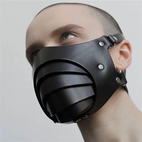 Leather Mask Slave Master Bdsm Adult Games Bondage Punk Face Mask Male