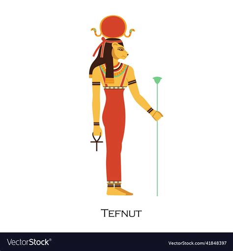 Tefnut Ancient Egypt Goddess With Lioness Head Vector Image