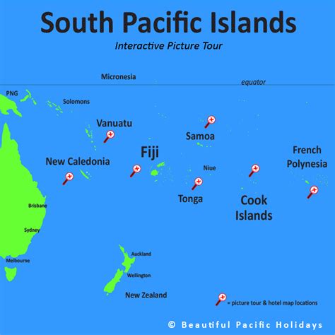 Map Of South Pacific Islands With Hotel Locations And Pictures