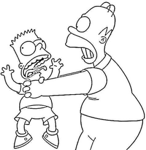 Bart Y Homer Simpson Para Colorear Imprimir E Dibujar Coloringonly Com