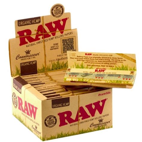 Raw Organic Hemp Connoisseur King Size Slim Raw Rolling Papers With