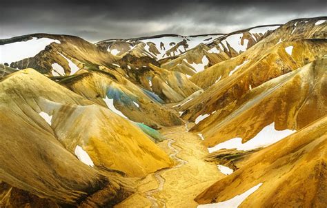 Wallpaper Highlands Iceland Landmannalaugar Valley Of The Orange And