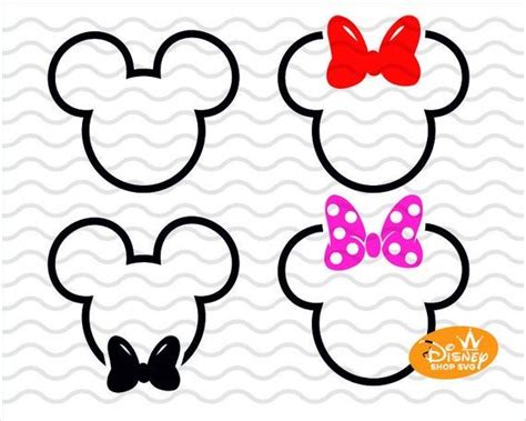 Mickey And Minnie Mouse Head Outline