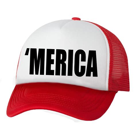 Merica Truckers Mesh Snapback Hat Whitered C111n82t32z Snapback