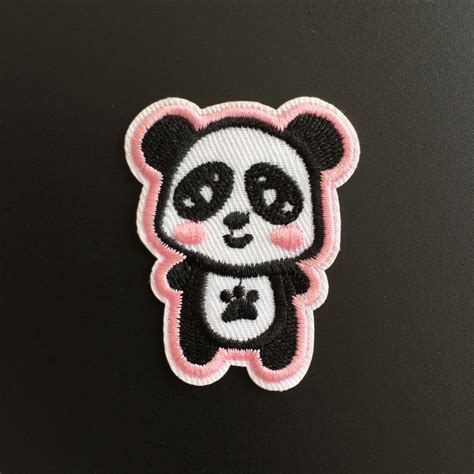 Panda Cartoon Patches 4x5cm Embroidered Iron On Appliques Patch For