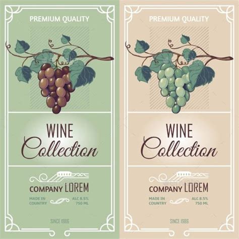 Editable Wine Label Templates