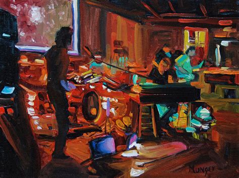 Rock Band Painting By Roseann Munger