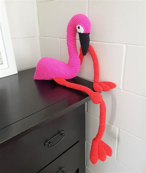 Hand Crocheted Fanny The Flamingo