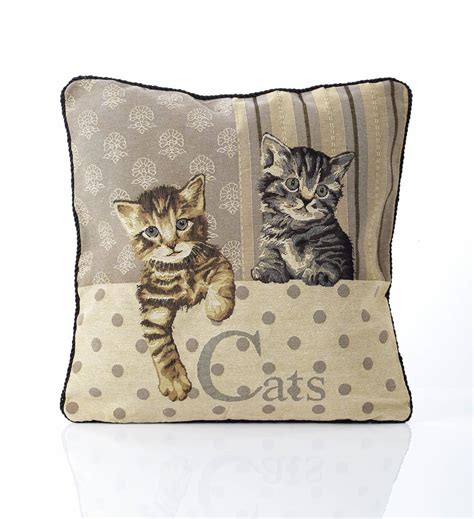 Cat Tapestry Filled Cushion Cheap Cushions And Throws Uk Delivery