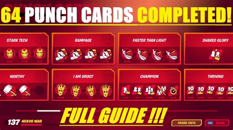 Every card is unique and grants a different challenge, such as getting a certain placement multiple times. How to Unlock All *64 PUNCHCARDS* Guide ! (Punch Cards Completed!) - Fortnite Chapter 2 Season 4 ...