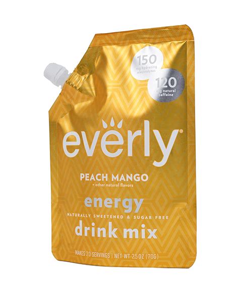 Buy Everly Peach Mango Energy Natural Energy Drink Mix Powder Sugar