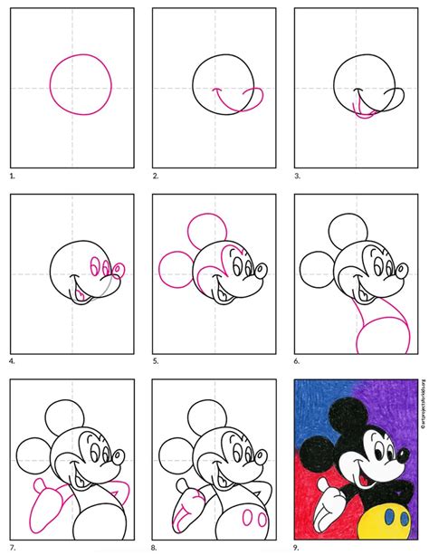 How To Draw Mickey Mouse Easy Step By Step Drawing Tu