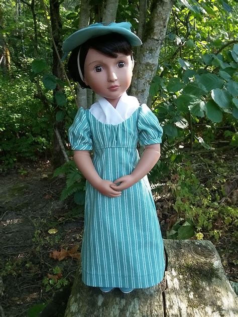 16 doll clothes teal striped regency gown to fit a etsy canada