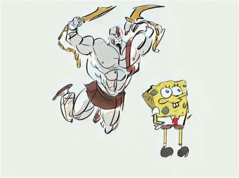 God Of War Vs Spongebob By Me Rgodofwar