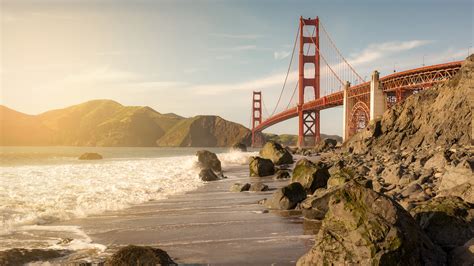 Download Coast Sunset Bridge Man Made Golden Gate 4k Ultra Hd Wallpaper