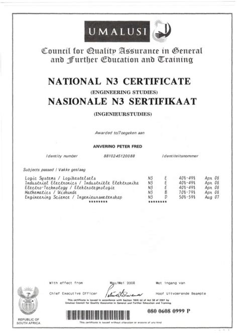 Umalusi Matric Certificate Pdf Coloured National Senior Certificate