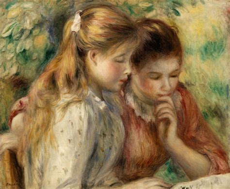 Reading Girls Painting By Pierre Auguste Renoir Fine Art America