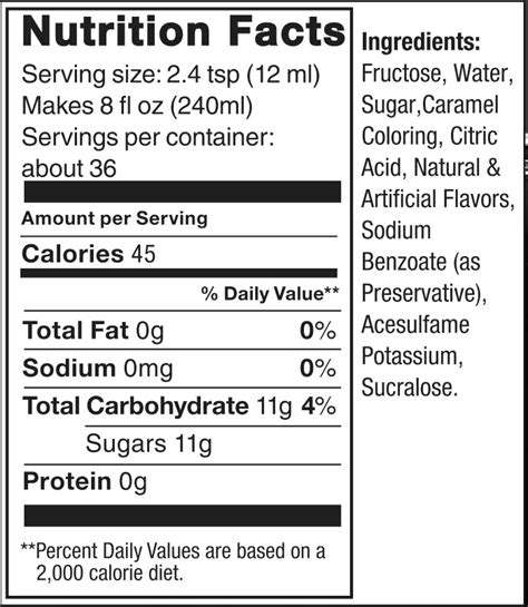 Barqs Root Beer Nutrition Facts Nutrition Pics