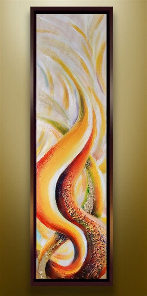 Curve Abstract Acrylic Mixed Medium Painting On 26x6in Etsy