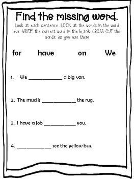 Reading comprehension spelling games and worksheets. Kindergarten Language Arts Worksheet by The Creative Blessing | TpT
