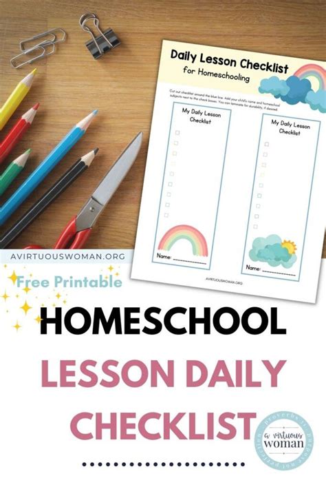 Free Printable Daily Homeschool Checklist For Kids In 2022 Homeschool