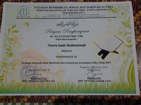 Maybe you would like to learn more about one of these? Wisuda Tahfidz Juz 30 SDIT IQRA 2 Bengkulu | Milda Ini