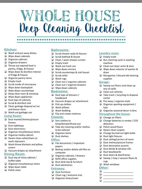 Free Printable House Cleaning Templates
