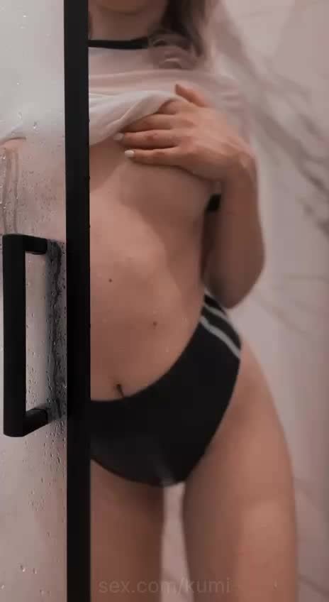 Kumi Cum And Wash My Titties😍 Shower Babe Solo Tease