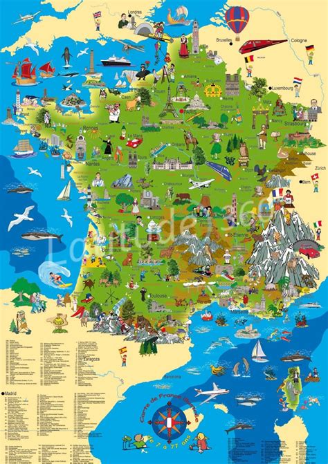 Mapa Turystyczna Francji Atrakcje Turystyczne I Zabytki Francji