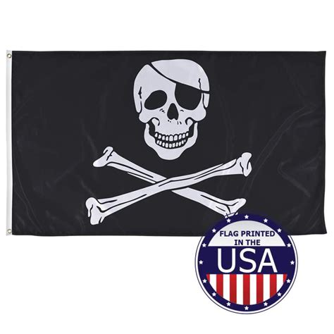 Buy Vispronet Jolly Roger Pirate Flag 3x5 Skull Crossbones Outdoor