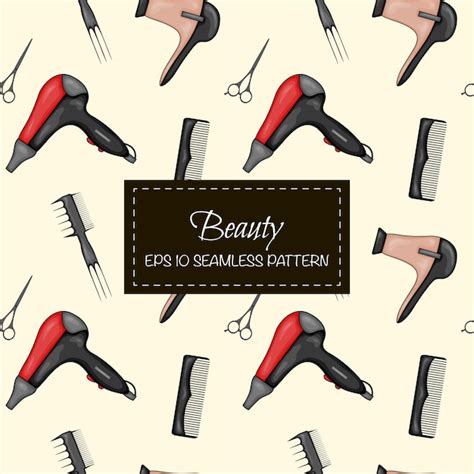 Premium Vector Beauty Seamless Pattern With Hairdressing Supplies