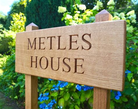 Personalised Wooden House Sign On Posts By Traditional Wooden Ts
