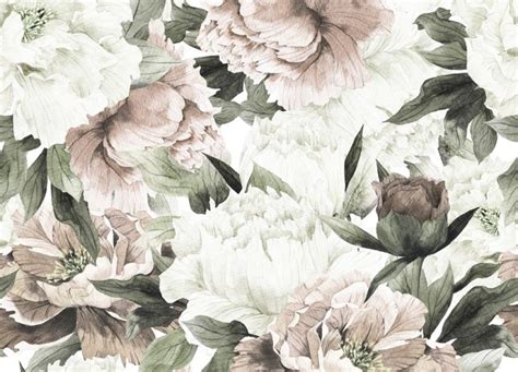 Large Blush Floral Wall Mural Little Crown Interiors