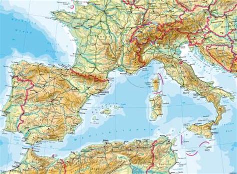 Maps South West Europe Physical Map Diercke