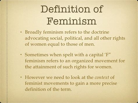 Defining Feminism