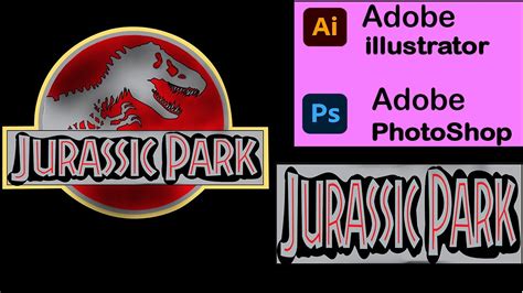 Jurassic Park Logo Design By Photoshop And Illustrator Speed Art Youtube