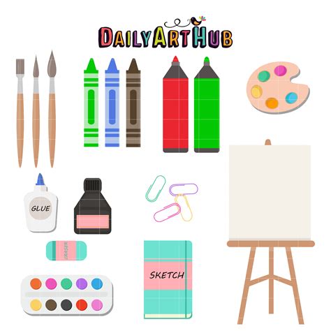 Art Supplies Clip Art Set Daily Art Hub Free Clip Art Everyday