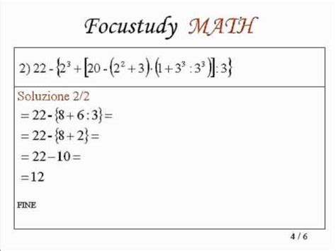 Se così non fosse provate prima a leggere la pagina dal titolo cosa sono le frazioni?, il cui collegamento, insieme ad altri, trovate in fondo. Espressioni aritmetiche: esercizi con soluzione - 4 - YouTube