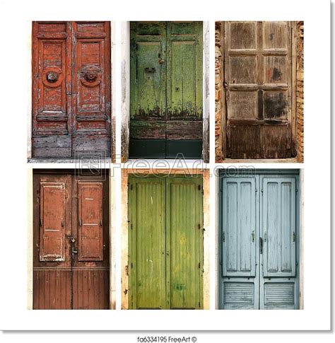 Photo Collage Of 6 Beautiful Ancient Doors Art Print From Freeart