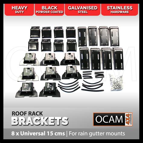 Set Of 8 Roof Rack Brackets For Universal For Rain Gutter Mounts