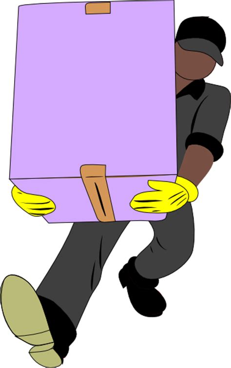 Black Man Carrying Box Clip Art At Vector Clip