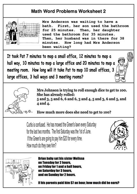 Integration by substitution (20 problems) worksheet 12: 2nd Grade Problem solving Worksheets 2nd Grade Math Word Problems Best Coloring Pages for Kids ...