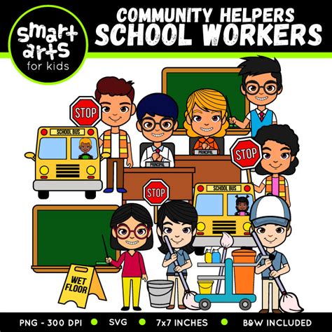 Community Helpers 3 Clip Art Bundle Color And Bandw Edu Clips Clip