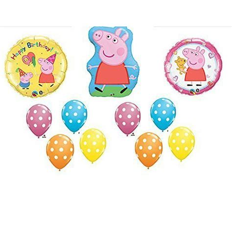 Peppa Pig Happy Birthday Balloon Set Bouquet 11 Pieces