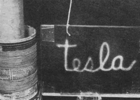 High frequency alternating current was administered through the distal electrode using a back paddle as neutral electrode. The word TESLA illuminated by high-frequency alternating ...