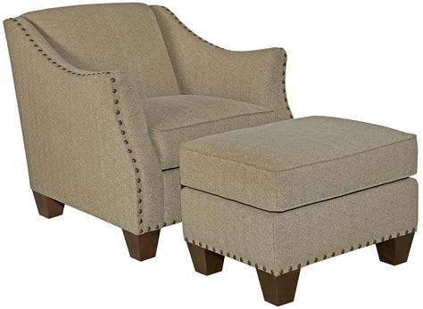 Allison Upholstered Chair And Ottoman With Tapered Block Legs By