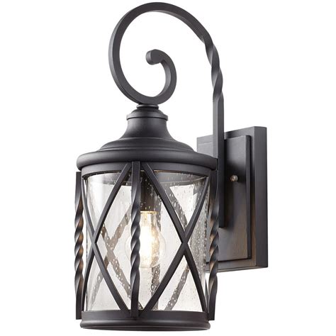In reference to your question, i can see why you are confused because. Home Decorators Collection 1-Light Black Outdoor Wall Lantern with Seeded Glass-7954HDCBLDI ...