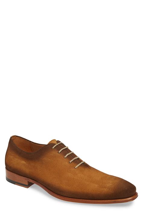 Mezlan Suede Rossini Plain Toe Whole Cut Shoe In Honey Suede Brown