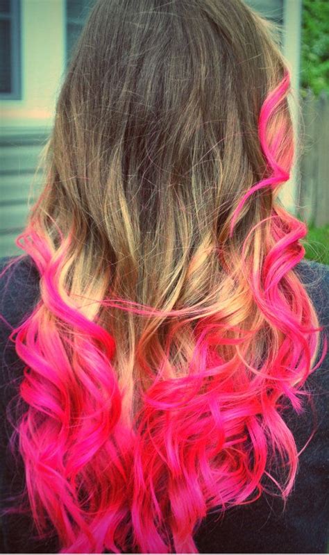Hot Pink Dip Dye Hair ♥colorful Hair♥ Pinterest Summer So Cute
