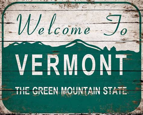 Vermont Welcome Sign Wood Sign Signage Wooden Green Mountain Etsy